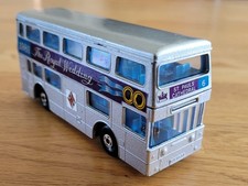 1972 Vintage Matchbox Superkings K-15 The Londoner Bus The Royal Wedding Silver