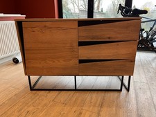 Wood And Black Sideboard 75cm