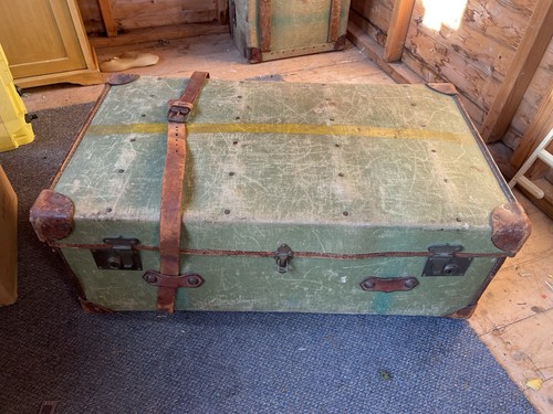 Wartime vintage old trunk - wartime,
