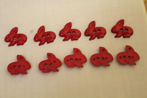 Red rabbit buttons - rabbit,