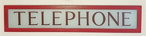 Red telephone box framed - red,