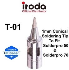 PRO IRODA 1mm Conical Soldering Iron Tip For Solderpro 50 & 70 Butane Tools T-01