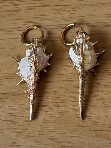 Conch shell hoop dangle - shell,