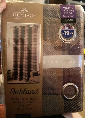 Lined curtains check eyelet - lined,