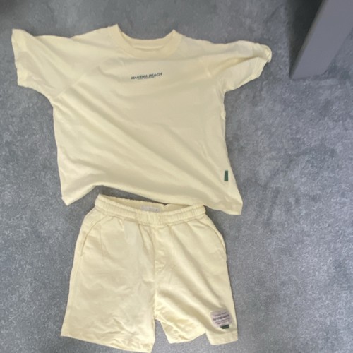 Zara boys cream 2pc cotton - cream,