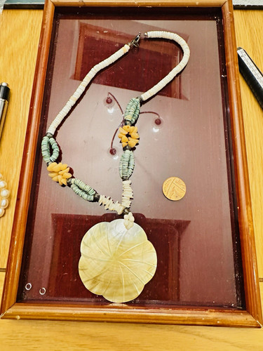 Beaded shell necklace - shell,