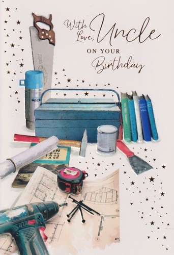 Uncle birthday greeting - greeting, card