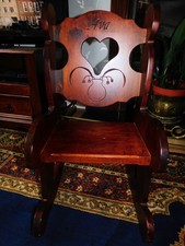 SOLID CARVED WOOD CHILDS ROCKING CHAIR 'AVA' RICH DEEP TONES VERY HEAVY