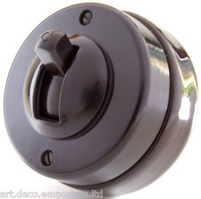 Crabtree Vintage Brown Bakelite Toggle Light Switch 1Way 100% Fully Restored