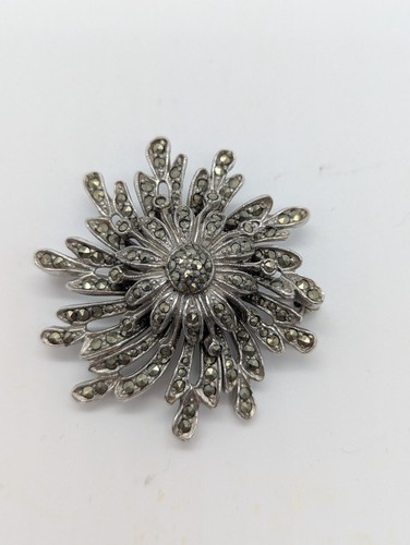 Vintage marcasite flower - marcasite,