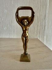 VINTAGE BRASS NUDE LADY BOTTLE