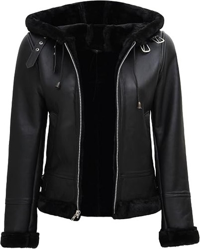 Women leather jacket black - women's,