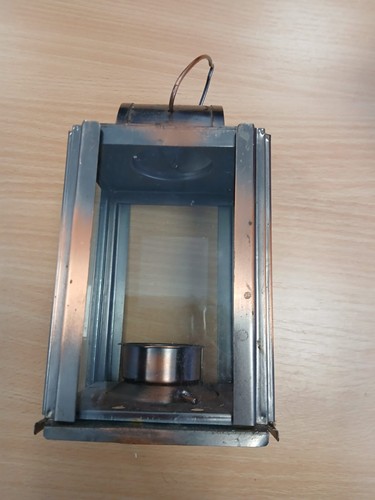 Vintage copper lantern candle - copper,