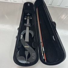 ?Stagg Electric Violin Black Metallic S-Shaped with Bow & Hard Case UK SELLER✅