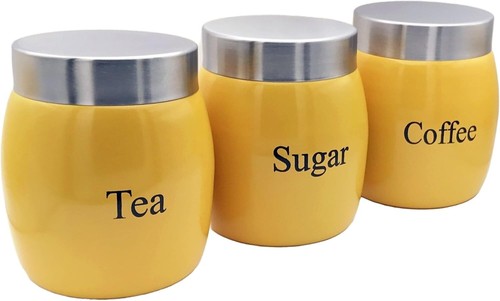 3pc canister set tea coffee - 3pc,
