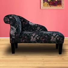Floral Purple Chaise Longue Small Accent Traditional Flower Sofa Chair Handmade