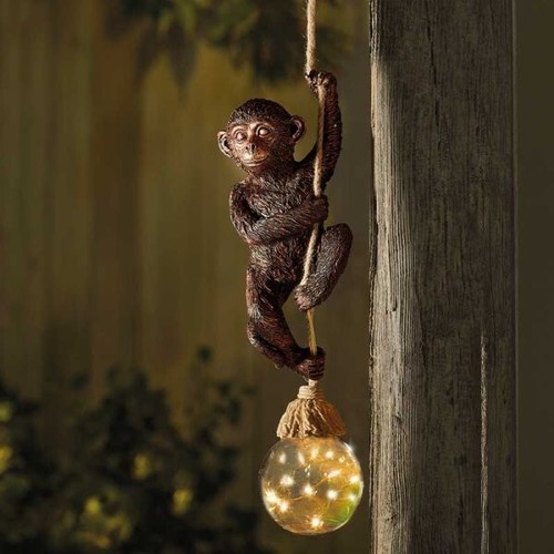 Swinging monkey garden light - swinging,