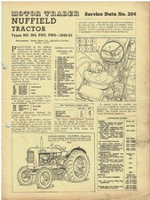 NUFFIELD M3 M4 PM3 PM4 TRACTOR '48-53 MOTOR TRADER TECH. DATA / SERVICE BULLETIN