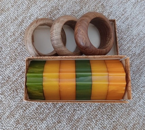Bakelite napkin rings - napkin,