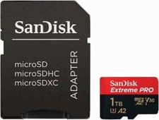 SanDisk Extreme PRO micro SD card + SD adapter 1TB.