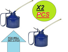 X2 Sealey 850ml Thumb-Operated Lever Metal Oil Can With Flexible Spout