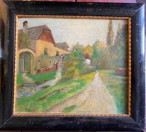 Oil painting monogr path - monogr.,