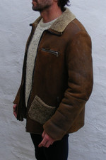 Vtg brown mens sheepskin