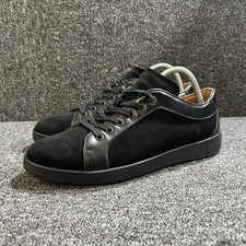 Russell & Bromley Black Leather Trainers Size UK 7.5 Black Suede Sneaker Italy