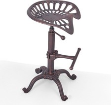 Diwhy Rustic Industrial Farmhouse Tractor Seat 17.32 * 13.78in, Copper 