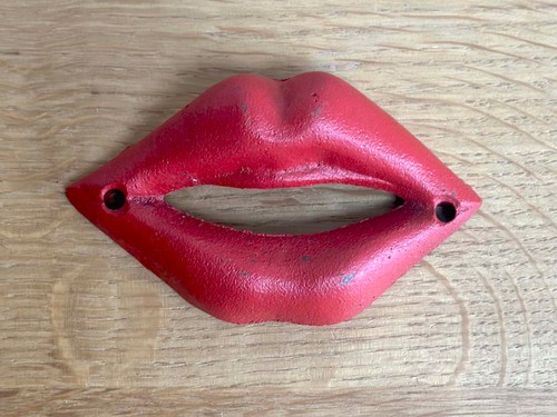Red lipstick lips bottle - red,
