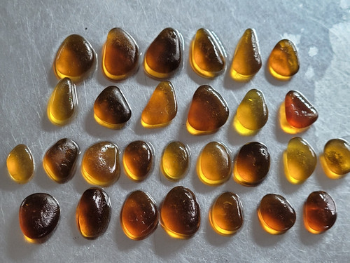 Amber brown flat ish sea - brown,