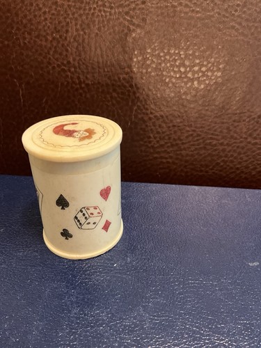 Bone dice shaker lidded pot - dice,