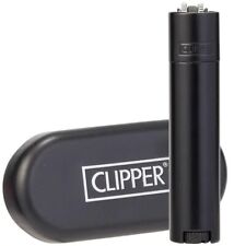 1 x Clipper Lighter Metal MATTE BLACK Design with Gift Case Gas Refillable UK