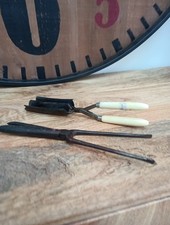 Vintage Metal Curling Tongs And Crimping Iron