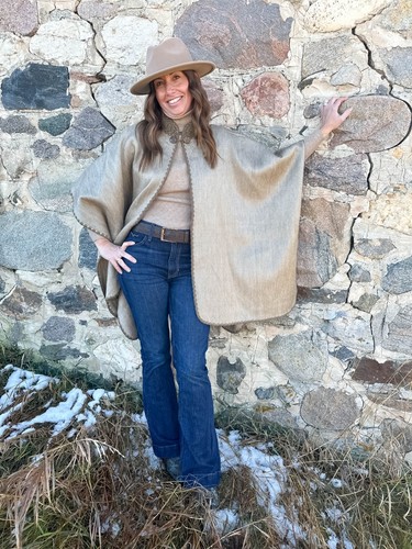Handwoven baby alpaca ruana - baby,