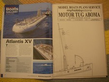 Model Boats plans of Aboma scale motor tug & orig. mag. August 2015