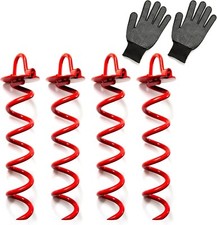 7Penn Heavy Dut y Spiral Ground Anchors 10 Inch Orange Twist Tent Stakes 4 Pack