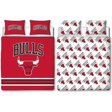 NBA Officially Licensed Double Duvet Cover Set Chicago Bulls Design Reversible