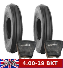 Two 4.00-19 Tyres + Tubes BKT