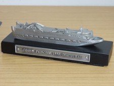 BP314:  Cruise Liner - Grand Princess 1998 Inaugural - Pewter Model on Wood Base