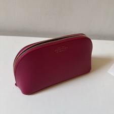 Smythson of Bond Street Panama  Cosmetics Case Pink New