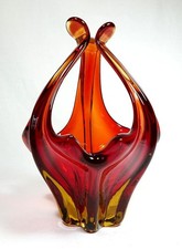 Murano Sommerso Glass Centrepiece Table Bowl Vintage 1960s/70s