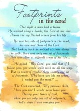 Grave Card FOOTPRINTS IN THE
