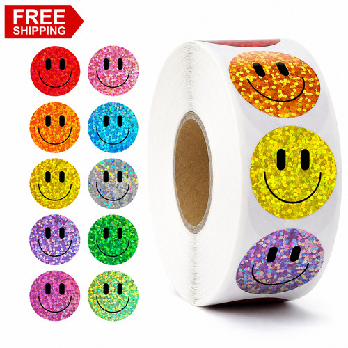 500pcs roll smiley face - 500pcs/roll,
