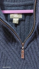 Navy Blue Timberland cable knitted  turtleneck  quarter zip 💯wool Size XXL