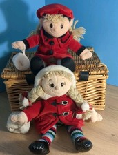 Tesco Chilly & Friends  Emily red Jacket & Hat Soft Doll plush x2 bundle xmas