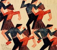 Folk Dance – Cyril Power 1932 Art Print – Grosvenor School Modernist Linocut