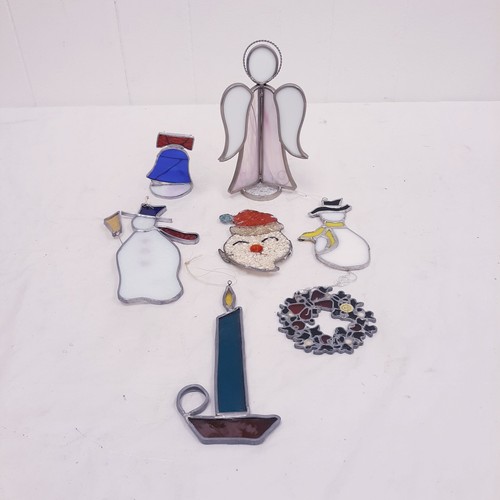 Lot vintage xmas stained - lot,