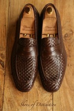 Russell & Bromley  Brown Woven Leather Shoes Loafers Men's UK 10 US 11 NEW