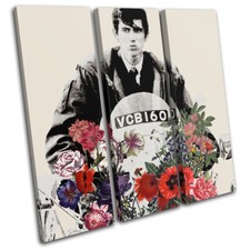 Moped Scooter Floral Mods Abstract Vintage TREBLE CANVAS WALL ART Picture Print